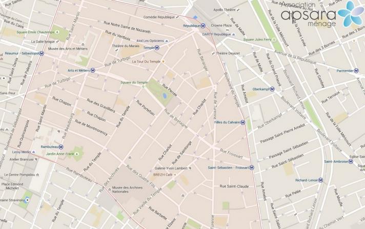 Ménage et repassage 3ème arrondissement de Paris - 75003